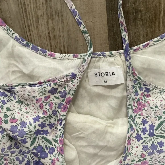 Storia Purple Floral Print Maxi Dress Size M - Picture 2 of 4